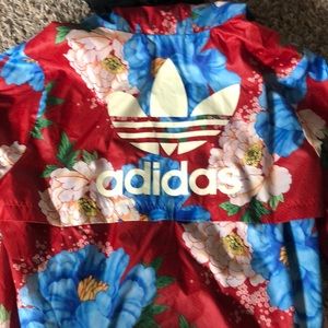 adidas floral windbreaker